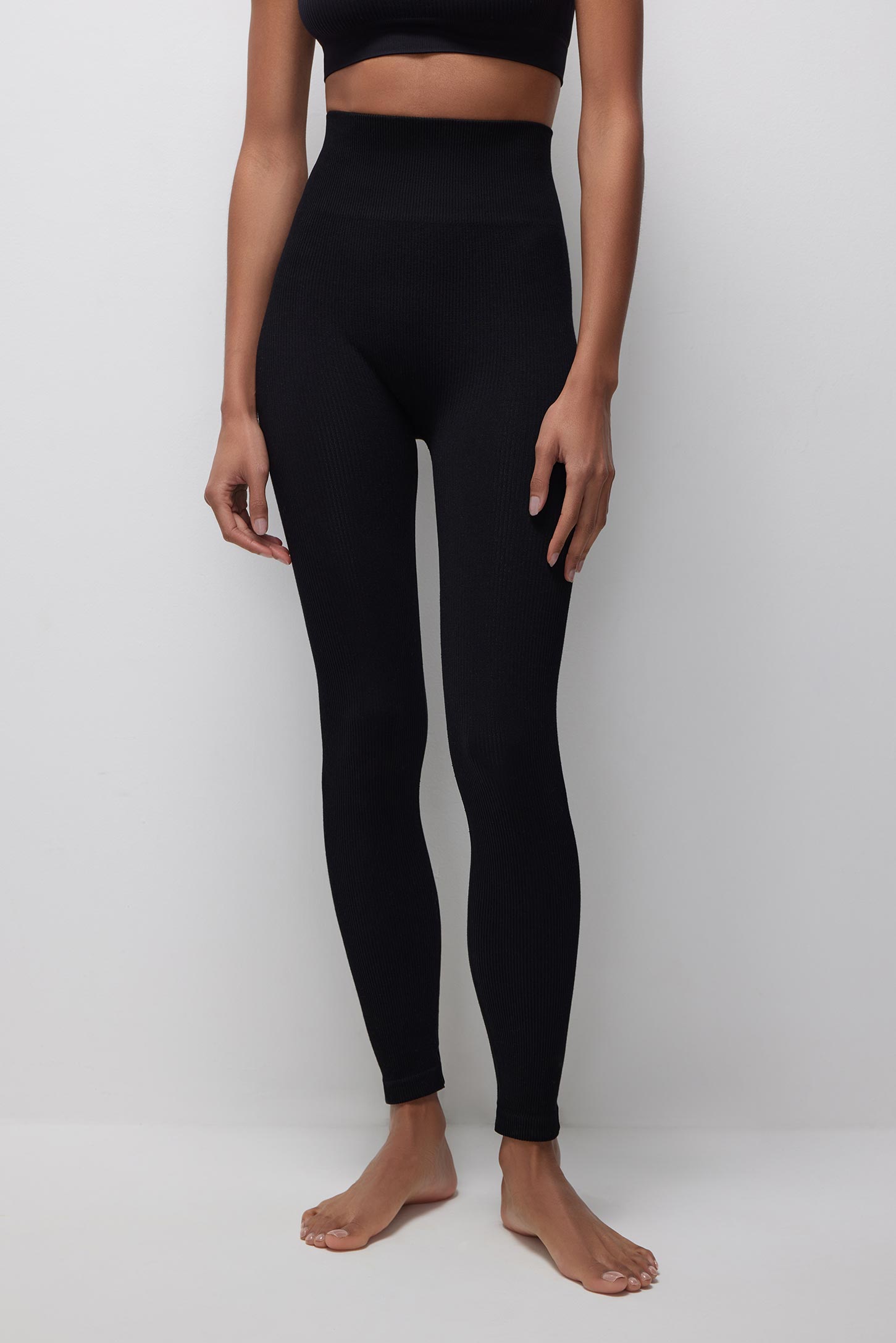 High-waist ribbed bamboo leggings Base – фото № 2