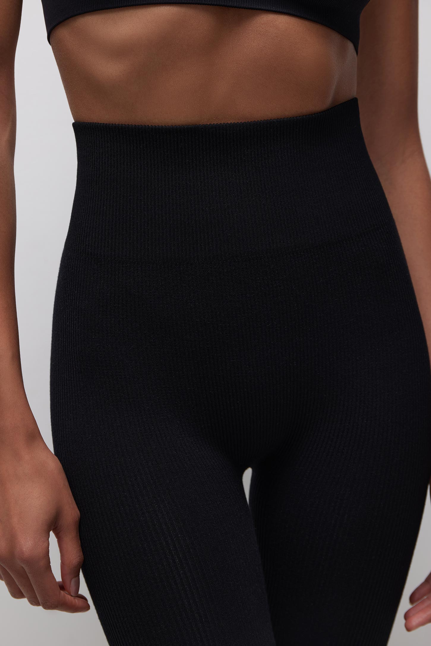 High-waist ribbed bamboo leggings Base – фото № 3