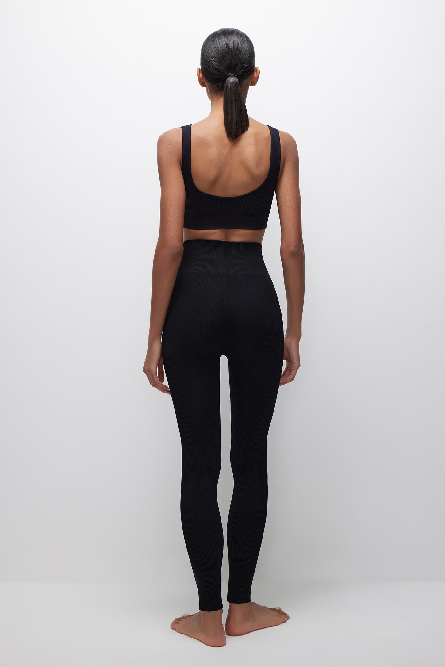 High-waist ribbed bamboo leggings Base – фото № 4